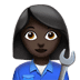 👩🏿‍🔧 woman mechanic: dark skin tone display on Apple